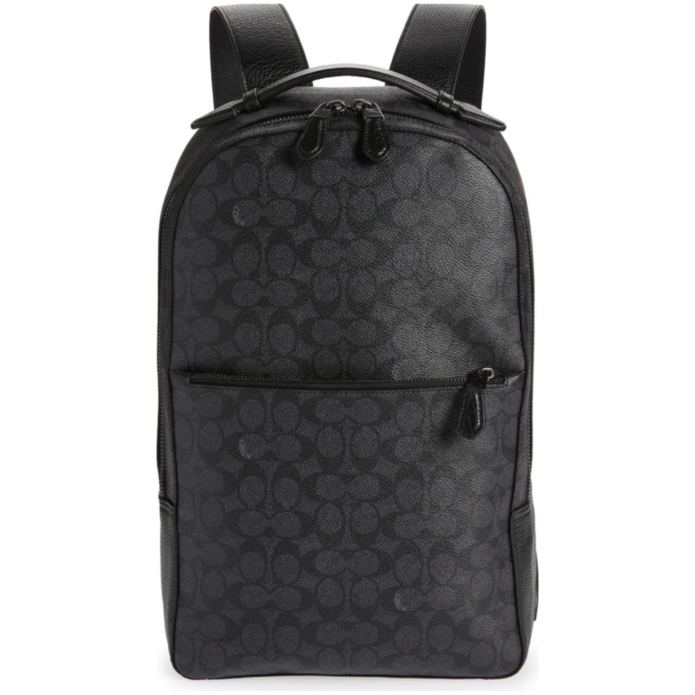 Coach Metropolitan Pebbled Charcoal Leather Backpack Unisex $495